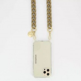 Chaîne et Coque téléphone - LaCoqueFrançaise - Chaîne bijoux Sarah Beige mat
