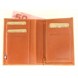 LE CAÏMAN - Portefeuille 3 volets en cuir gras authentique