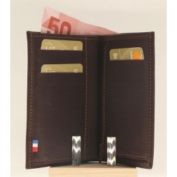 LE CAÏMAN - Portefeuille 3 volets en cuir gras authentique