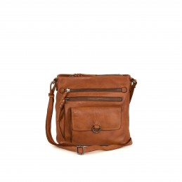 Gianni Conti - Sac bandoulière avec poche rabat cuir vintage