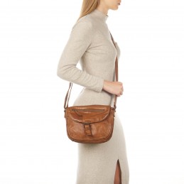 Gianni Conti - Sac bandoulière à rabat cuir vintage