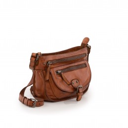 Gianni Conti - Sac bandoulière avec poche à rabat cuir vintage