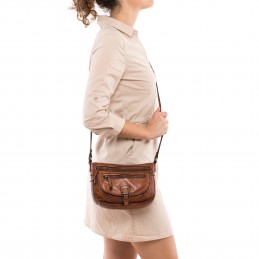Sac bandoulière - Gianni Conti - Sac bandoulière avec poche à rabat cuir vintage