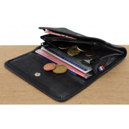 LE CAÏMAN - Porte-monnaie à rabat en cuir gloss aspect brillant