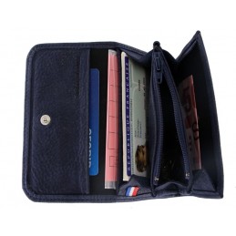 LE CAÏMAN - Porte-monnaie à rabat en cuir gloss aspect brillant