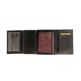 Portefeuille - LE CAÏMAN - Portefeuille 3 volets en cuir grainé Madras