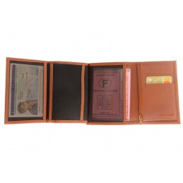 Portefeuille - LE CAÏMAN - Portefeuille 3 volets en cuir grainé Madras