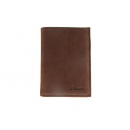 LE CAÏMAN - Portefeuille 3 volets en cuir aspect nubuck