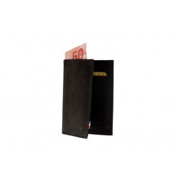 LE CAÏMAN - Portefeuille 3 volets en cuir aspect nubuck