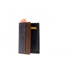 LE CAÏMAN - Portefeuille 3 volets en cuir aspect nubuck