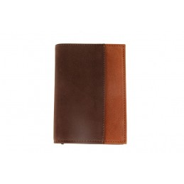 LE CAÏMAN - Portefeuille 3 volets en cuir aspect nubuck