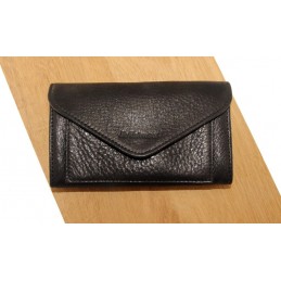 LE CAÏMAN - Porte-monnaie enveloppe en cuir gloss aspect brillant