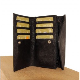 LE CAÏMAN - Porte-monnaie enveloppe en cuir gloss aspect brillant