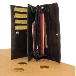 LE CAÏMAN - Porte-monnaie enveloppe en cuir gloss aspect brillant