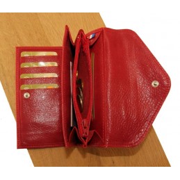 LE CAÏMAN - Porte-monnaie enveloppe en cuir gloss aspect brillant