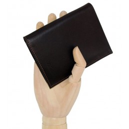 Portefeuille - LE CAÏMAN - Portefeuille 1 volet en cuir gras authentique
