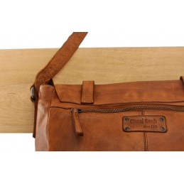 GIANNI CONTI - Sac gibecière à rabat cuir vintage