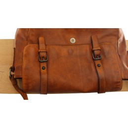 Sac bandoulière - GIANNI CONTI - Sac gibecière à rabat cuir vintage