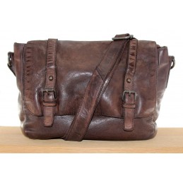 Sac bandoulière - GIANNI CONTI - Sac gibecière à rabat cuir vintage