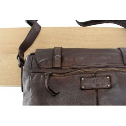 Sac bandoulière - GIANNI CONTI - Sac gibecière à rabat cuir vintage