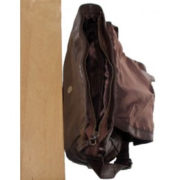 GIANNI CONTI - Sac gibecière à rabat cuir vintage