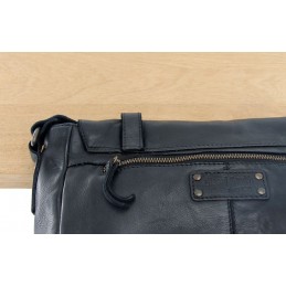 GIANNI CONTI - Sac gibecière à rabat cuir vintage