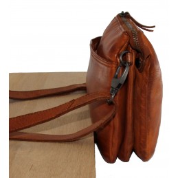 GIANNI CONTI - Sac Bandoulière 3 compartiments cuir vintage