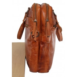 Business & Format A4 - GIANNI CONTI - Sac ordinateur 15 pouces 2 compartiments - Cuir vintage