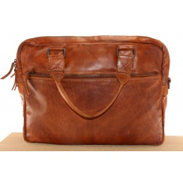 Business & Format A4 - GIANNI CONTI - Sac ordinateur 15 pouces 2 compartiments - Cuir vintage