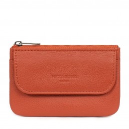 Hexagona - Porte-monnaie avec porte-clés en cuir grainé
