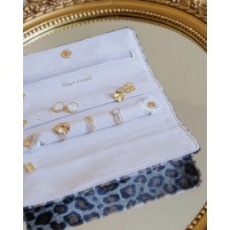 MAISON SCARLETT - Pochette à bijoux de voyage Catherine - Velours léopard