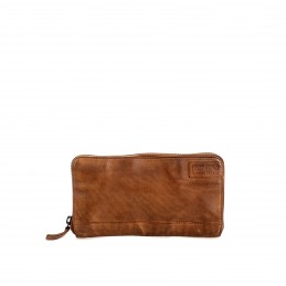 Gianni Conti - Grand portefeuille zippé cuir vintage