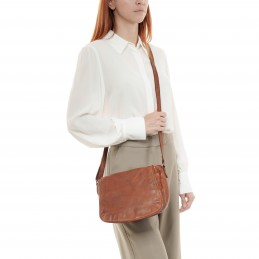 Gianni Conti - Sac besace rabat cuir vintage