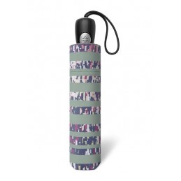Pierre Cardin - Parapluie pliant Easymatic Motifs de Rêve Jade Stripe