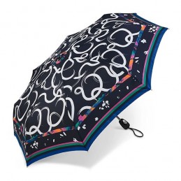 Pierre Cardin - Parapluie pliant Easymatic Motifs Foulard Marine
