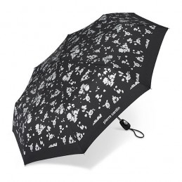 Pierre Cardin - Parapluie pliant Easymatic Motifs Fleurs Argentées