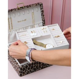Coffret Bijoux - Maison Scarlett - Boîte à bijoux Louise - Velours Léopard