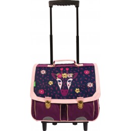 Cartable avec roulettes - Tann's - Cartable trolley 38 cm - 2 boucles - Inaya